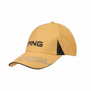 【PING】男款LOGO圖騰高爾夫球帽-附眼鏡插孔-橘(GOLF/高爾夫配件/PQ24107-28)