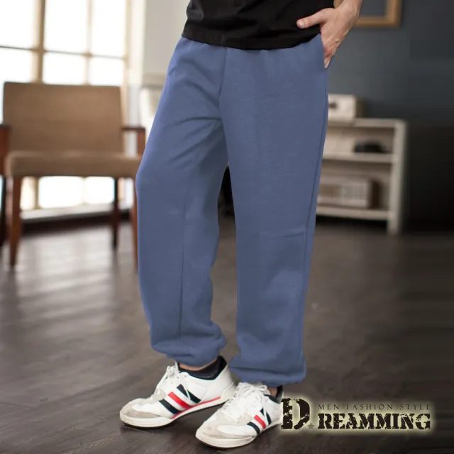 【Dreamming】二件組-MIT 厚磅 保暖 抗起球 嘻哈鬆緊磨毛運動厚棉褲(共五色)
