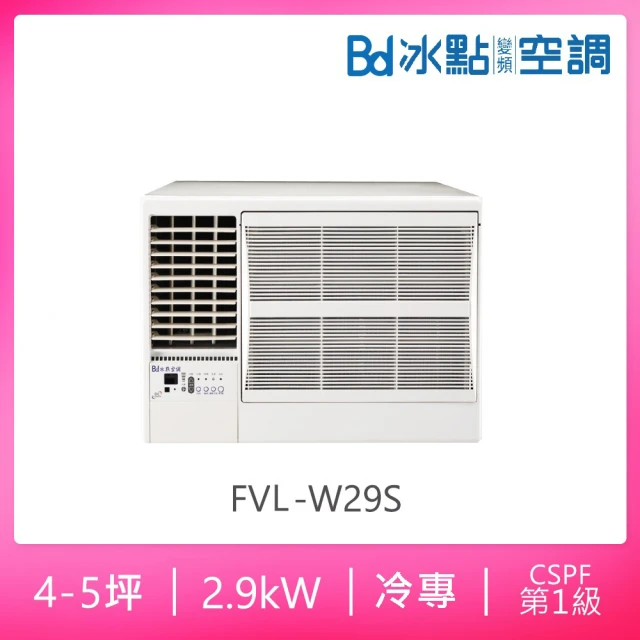 BD 冰點 4-5坪二級變頻冷專左吹窗型冷氣(FVL-W29S)
