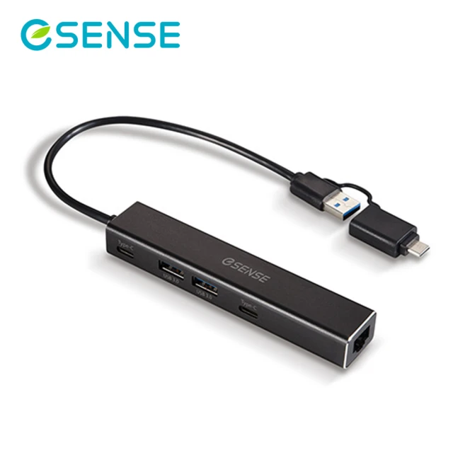 ESENSE 逸盛 RJ405 USB轉RJ45+2A2C USB3.0 HUB