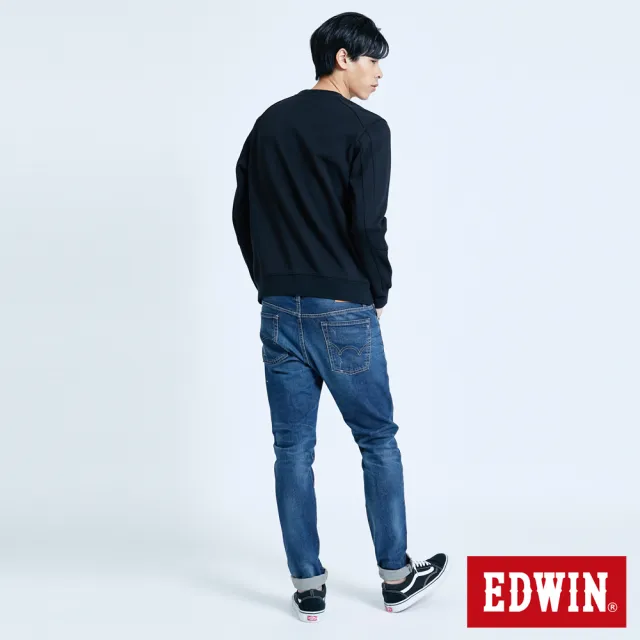 【EDWIN】男裝 E-FUNCTION立體厚長袖T恤(黑色)