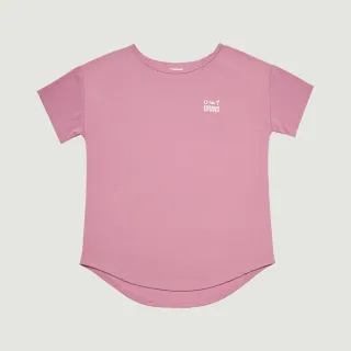 【Hang Ten】女裝-恆溫多功能-3M吸濕快乾涼爽左胸印花短袖T恤(粉紫)