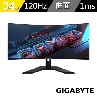 【GIGABYTE 技嘉】GS34WQC 34型 VA 120Hz曲面電競螢幕(1500R/HDR/DP/HDMI2.0)