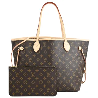 【Louis Vuitton 路易威登】LV M40995 NEVERFULL MM 經典花紋子母束口購物包(現貨)