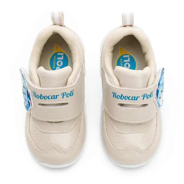 【POLI 波力】童鞋 波力 輕量運動鞋/透氣 輕量 舒適 台灣製 奶茶色(POKB46201)