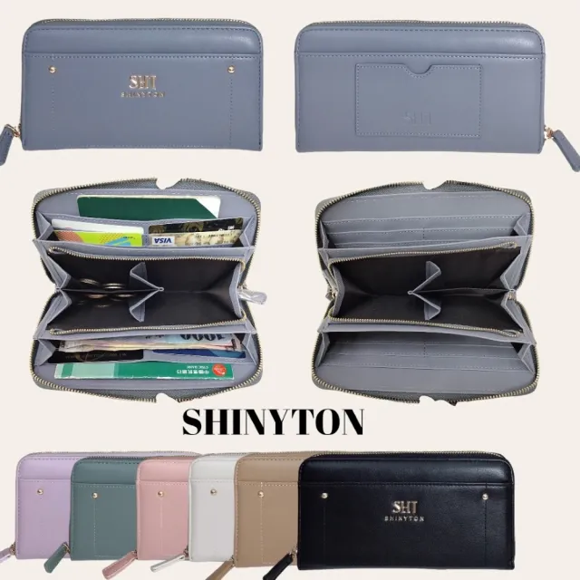 【SHINYTON】112017多格層20公分長夾、、中夾、短夾、手提包、零錢包、多格層皮夾