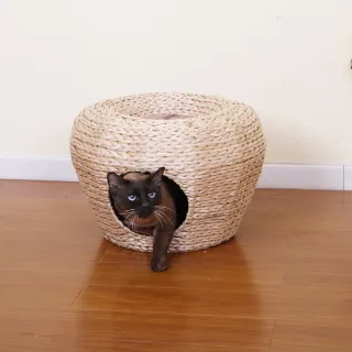 【Petpals】蒲草編織2用遊憩屋(貓跳台/貓窩/貓爬架/貓樹/貓咪跳台/貓抓柱)
