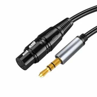 【魔宙】聲卡/麥克風 3.5mm轉XLR卡農線 公對母音源轉接線 3M