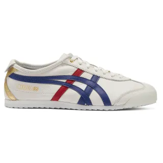 【Onitsuka Tiger】鬼塚虎 官方旗艦店 MEXICO 66 休閒鞋 白底紅藍邊(1183B511-100)