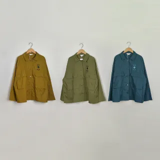 【Dailo】狗狗與豆豆小子圖案造型袖口長袖外套(藍 綠 黃)