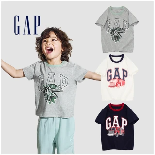 【GAP】男幼童裝 Logo純棉印花圓領短袖T恤-多色可選(890978)