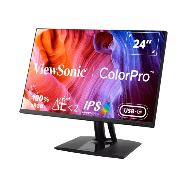 【ViewSonic 優派】VP2456 24型 IPS  60Hz 專業廣色域螢幕(內建喇叭/可旋轉/升降腳架/Type-C/100%sRGB)