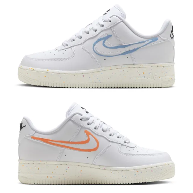 【NIKE 耐吉】運動鞋 休閒鞋 女鞋 WMNS AIR FORCE 1 07 LX 白 綠藍橘粉 笑臉 鴛鴦 潑墨 AF1(HF5721111)