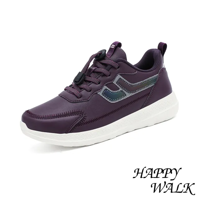【HAPPY WALK】輕量健步鞋/輕量緩震便利束帶舒適休閒健步鞋(紫)