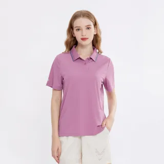 【Hang Ten】女裝-恆溫多功能-3M吸濕快乾涼爽短袖POLO衫(粉紫)