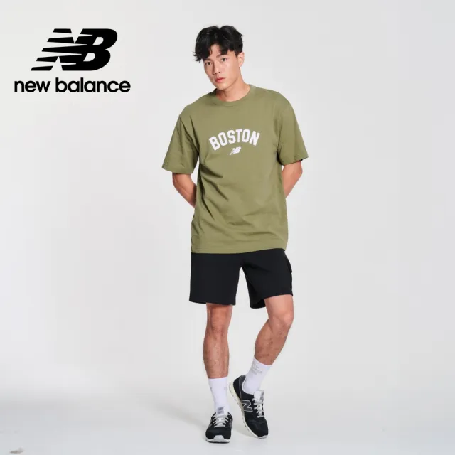 【NEW BALANCE】NB 植絨BOSTON短袖上衣_MT41561DEK_男性_綠色(美版 版型偏大)