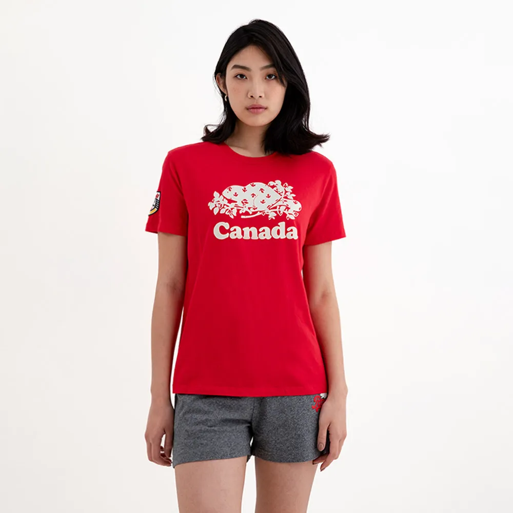 【Roots】Roots 女裝- CANADA COOPER短袖T恤(紅色)