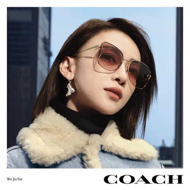 【COACH】亞洲版 吳謹言配戴款 時尚太陽眼鏡 典雅簡約設計 HC7158D 942913 淡金框抗UV漸層茶鏡片 公司貨