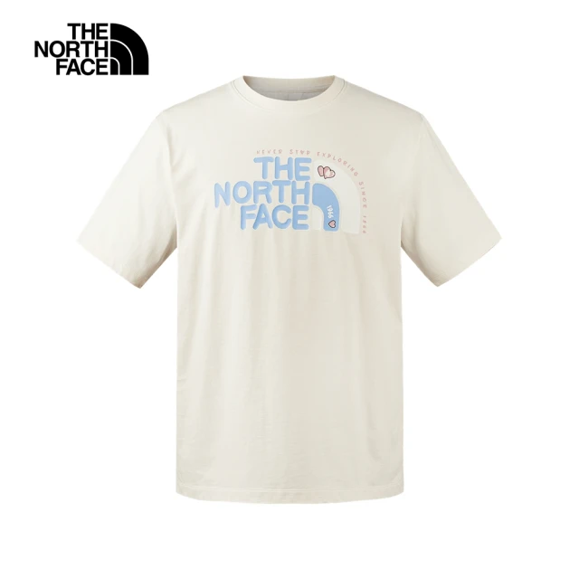 The North FaceThe North Face 北面男女款米白色純棉品牌可愛LOGO印花短袖T恤｜8CSZQLI