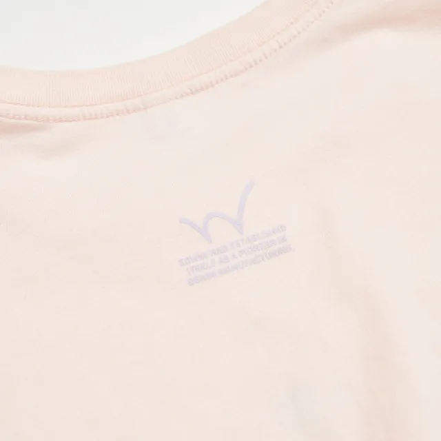 【EDWIN】女裝 彩色印花寬版短袖T恤(淡粉紅)