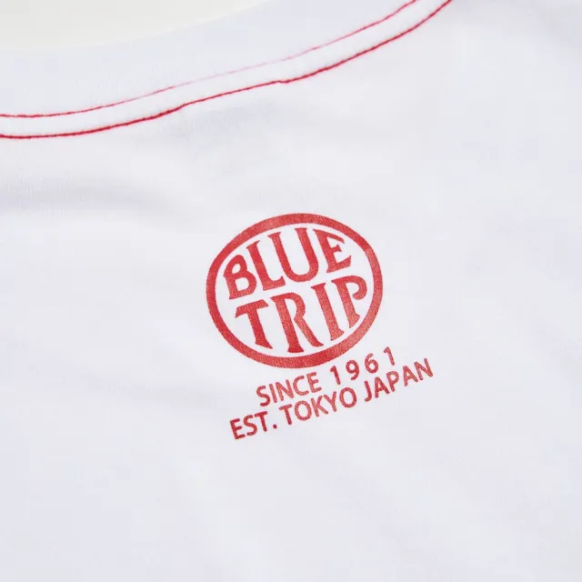 【EDWIN】男裝 BLUE TRIP 大字印花短袖T恤(白色)