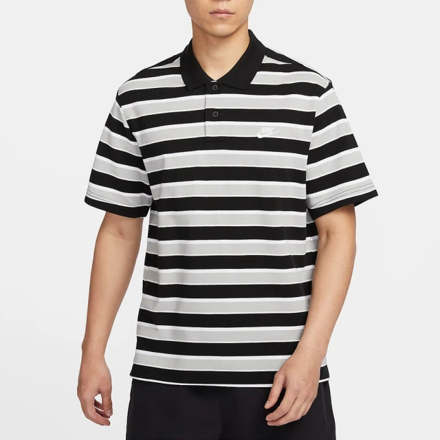 NIKE 耐吉 短袖POLO 運動 休閒 男 AS M NK CLUB STRIPE POLO 黑白(FN3897010)