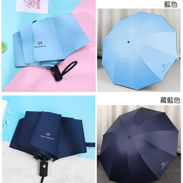 【QIDINA】輕量質感抗UV自動傘(雨傘 太陽傘)