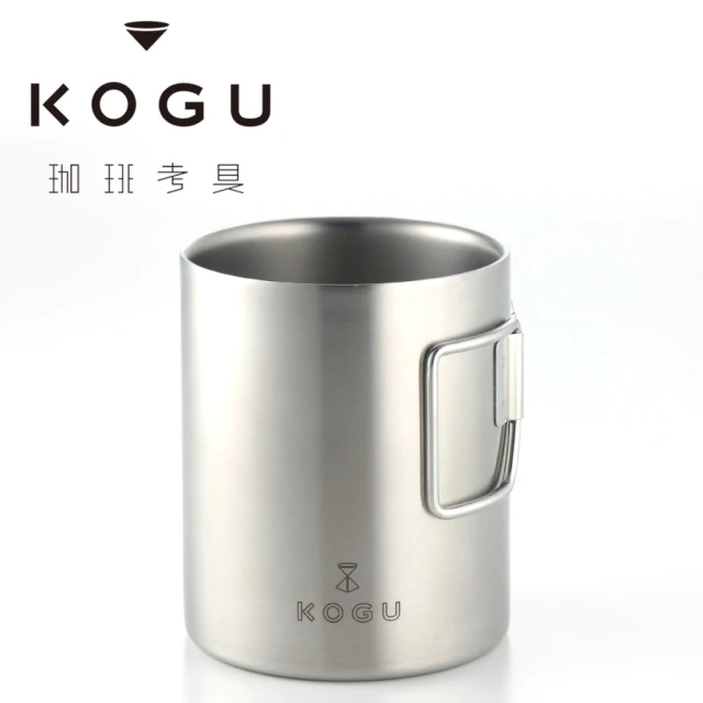 KOGU 珈琲考具 雙層不鏽鋼摺把馬克杯(露營登山不鏽鋼馬克杯)