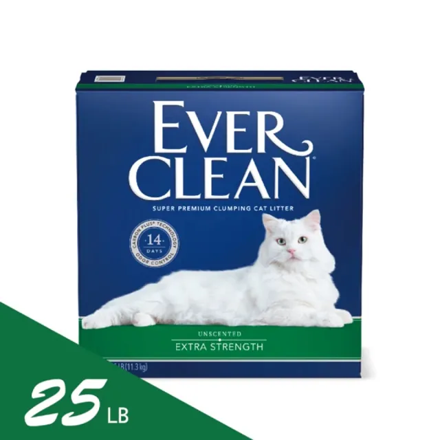 【EverClean 藍鑽】強效凝結除臭貓砂25LB(美規)