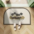 【寢室安居】EVA厚底排水拖鞋*2+軟式珪藻土地墊*2(四件組顏色款式任選)