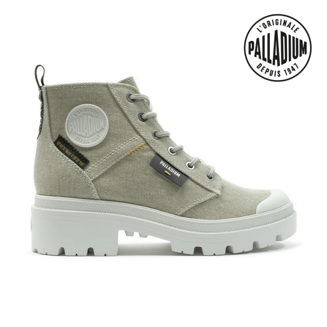 Palladium PALLABASE WASHED有機棉拉鍊帆布靴/休閒鞋-女鞋-淺綠(99120-379)