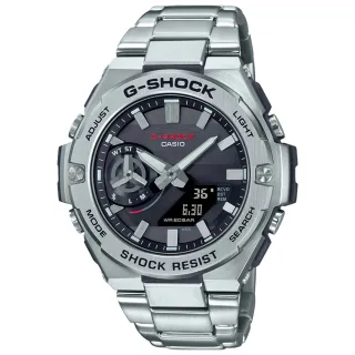 【CASIO 卡西歐】G-SHOCK 藍牙連線 碳核心防護 太陽能雙顯腕錶 畢業禮物 送禮 推薦(GST-B500D-1A)