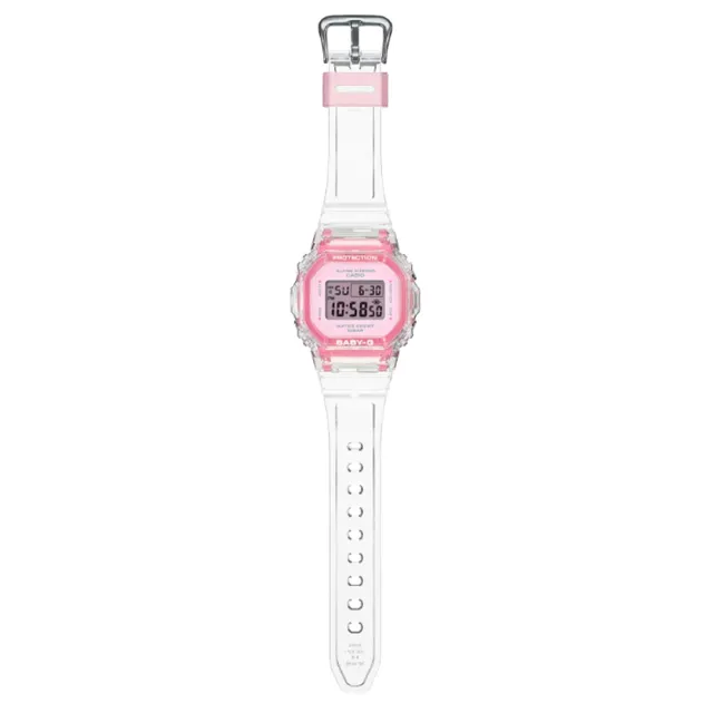 【CASIO 卡西歐】BABY-G 輕巧纖薄 繽紛夏季 清透亮眼 晶透粉 經典系列 BGD-565SJ-7_37.9mm