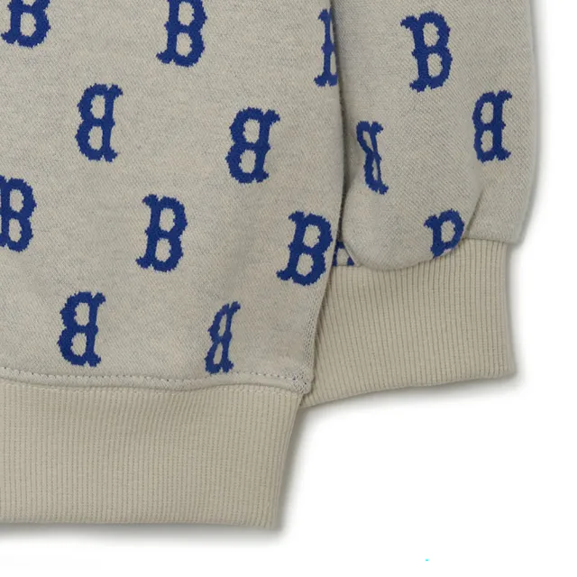 【MLB】KIDS 帽T 童裝 Monogram系列 波士頓紅襪隊(7AHDM0131-43BGL)