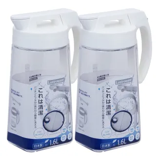 【Lustroware】買1送1-日本岩崎密封防漏耐熱冷水壺-1.6L(可橫放/冰箱壺/可拆式上蓋)