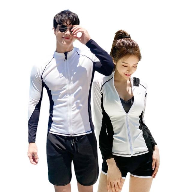 【TAS 極限運動】靚白款 防曬 抗UV 多件式泳衣(速乾泳衣 泳裝 衝浪衣 浮潛泳衣 防曬 水母衣 長袖防曬泳衣)