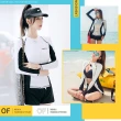 【SWIMFLOW】靚白款 黑白拉鍊 多件式泳衣(速乾泳衣 泳裝 衝浪衣 浮潛泳衣 防曬 水母衣 長袖防曬泳衣)
