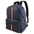 【BALLY】HARYS 經典金屬LOGO雙色條紋商務包旅用包後背包(深藍 大款)