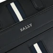 【BALLY】HAIES 經典金屬LOGO條紋織帶公事包商務包兩用包(黑)