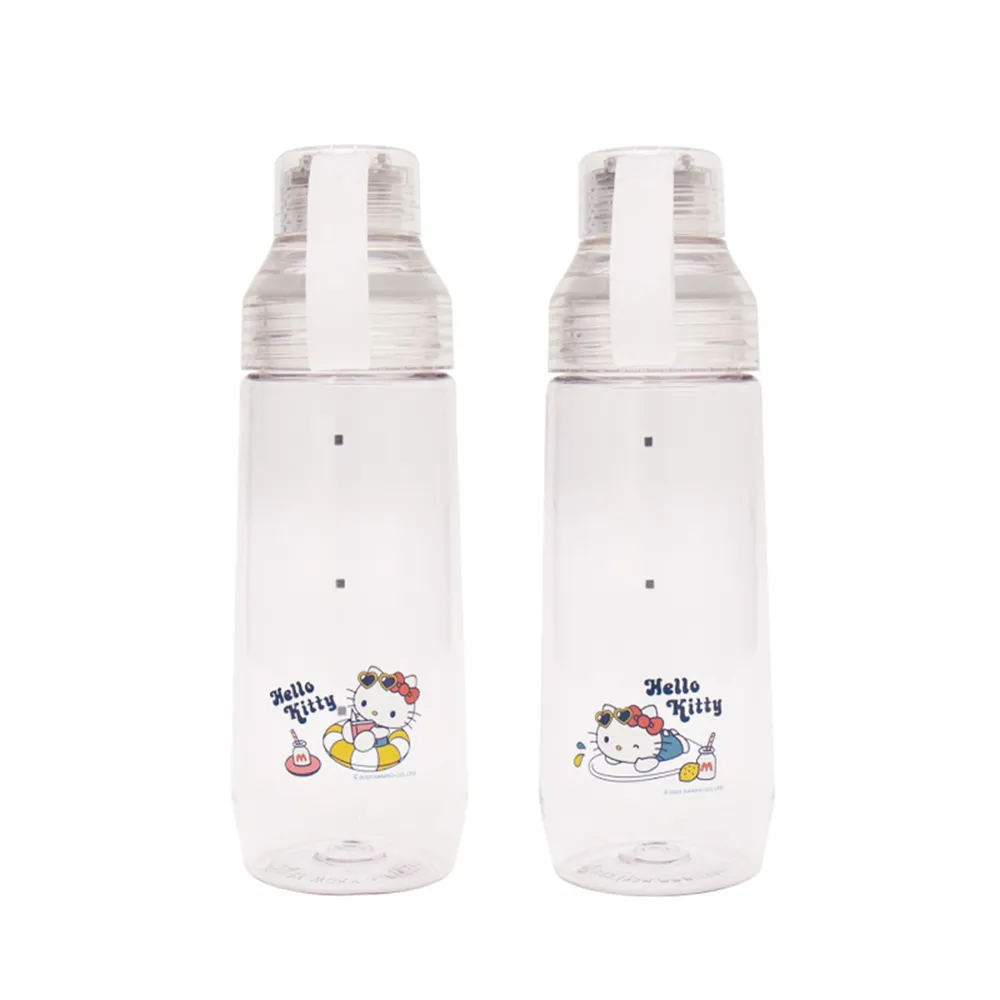 【WOKY 沃廚】Hello Kitty聯名_ECOZEN透明瓶600ml(附彈跳吸管/SANRIO三麗鷗/孩童水壺)