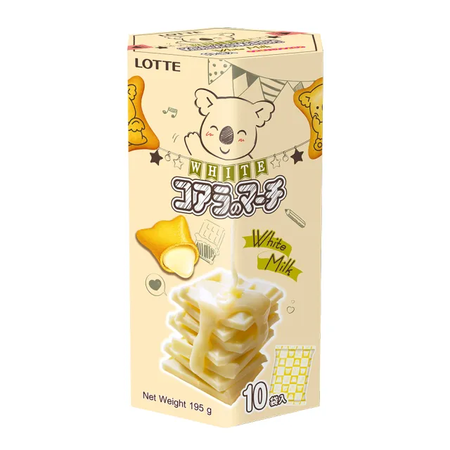 【Lotte 樂天】樂天小熊餅家庭號195g4入組 牛奶/草莓/巧克力/香濃煉乳