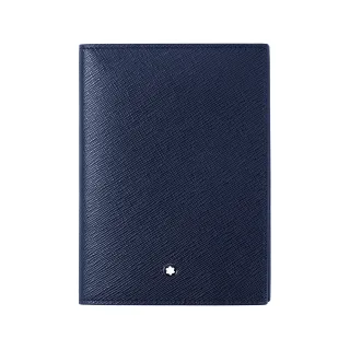 【MONTBLANC 萬寶龍】匠心系列牛皮護照夾(藍)
