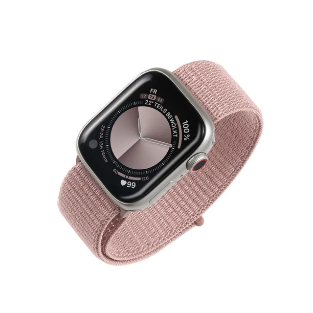 【General】Apple Watch 運動錶帶 蘋果手錶適用 舒適透氣 42/44/45/49mm -玫瑰金(手錶 錶帶)