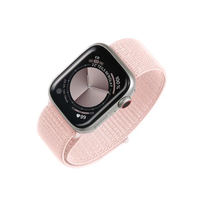 【General】Apple Watch 運動錶帶 蘋果手錶適用 舒適透氣 38/40/41mm -珍珠粉(手錶 錶帶)