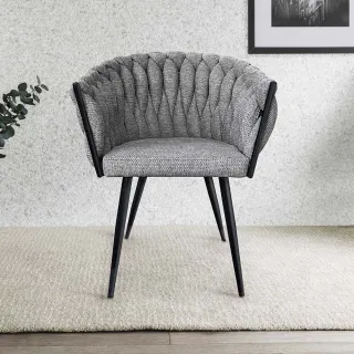 【Hampton 漢汀堡】艾拉布面扶手椅-鐵灰色(餐椅/布面餐椅/休閒椅/工作椅/接待椅)