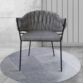 【Hampton 漢汀堡】喬伊斯布面扶手椅-鐵灰色(餐椅/布面餐椅/休閒椅/工作椅/接待椅)