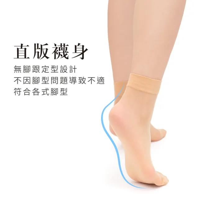 【VOLA 維菈】3入組 15丹彈性防捲邊輕薄無腳跟耐勾短筒襪 絲襪 黑絲襪 女襪(MIT台灣製)