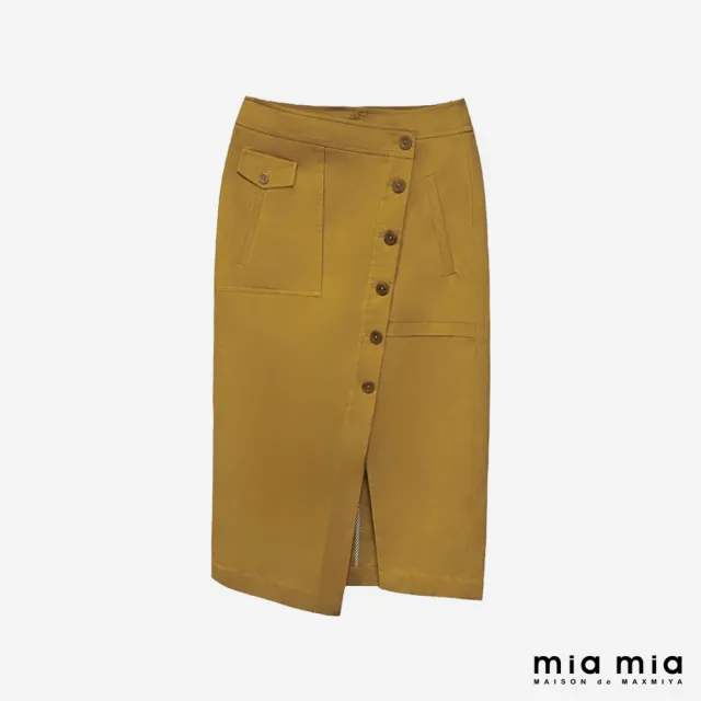 【mia mia】門襟不對稱及膝包裙