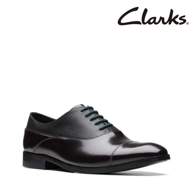 【Clarks】男鞋Craft Clifton Go 高級拋光亮光皮革橫飾牛津紳士鞋 皮鞋(CLM74545D)