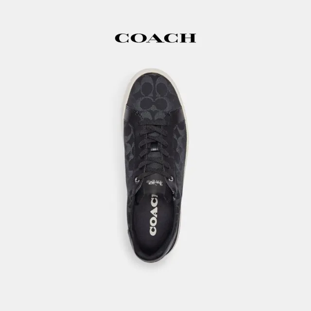 【COACH蔻馳官方直營】CLIP經典Logo丹寧布低筒運動鞋-黑色單寧色(CP766)